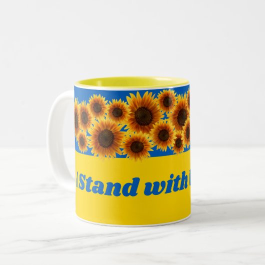 Ich stehe mit der Ukraine Zweifarbige Tasse (Vorderseite Links)