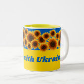 Ich stehe mit der Ukraine Zweifarbige Tasse (VorderseiteRechts)