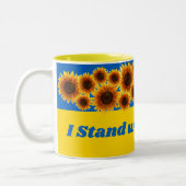 Ich stehe mit der Ukraine Zweifarbige Tasse (Links)