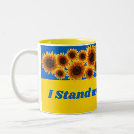 Ich stehe mit der Ukraine Zweifarbige Tasse