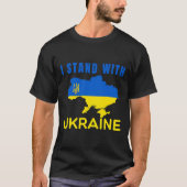 Ich stehe mit der ukrainischen Emblemkarte T-Shirt (Vorderseite)