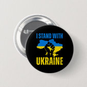 Ich stehe mit der ukrainischen Fahne auf dem Höhep Button (Vorne & Hinten)