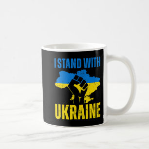 Ich stehe mit der ukrainischen Fahne auf dem Höhep Kaffeetasse