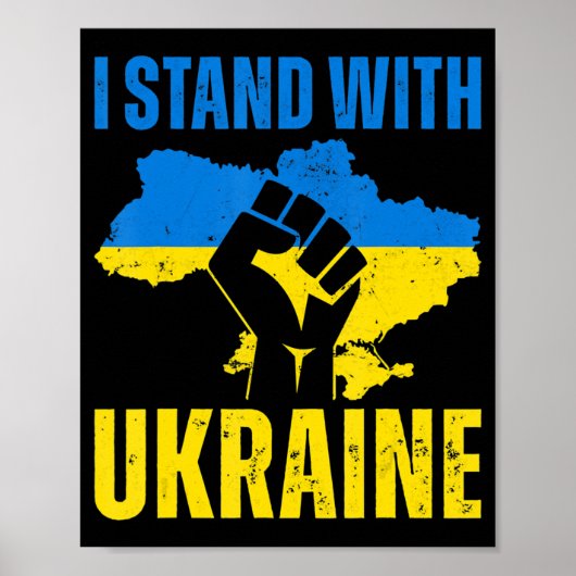 Ich stehe mit der ukrainischen Fahne auf dem Höhep Poster (Vorne)