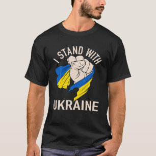 Ich stehe mit der ukrainischen Fahne auf dem Höhep T-Shirt