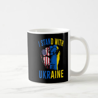 Ich stehe mit der ukrainischen Fahne der amerikani Kaffeetasse