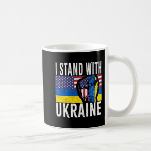 Ich stehe mit der ukrainischen Fahne der amerikani Kaffeetasse