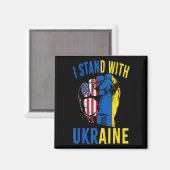 Ich stehe mit der ukrainischen Fahne der amerikani Magnet (Vorderseite/Rückseite)