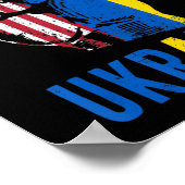 Ich stehe mit der ukrainischen Fahne der amerikani Poster (Ecke)