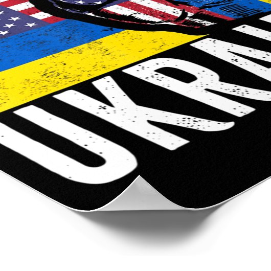 Ich stehe mit der ukrainischen Fahne der amerikani Poster (Ecke)
