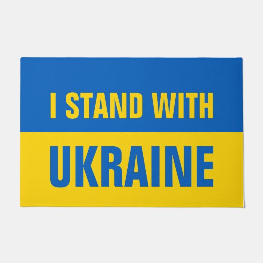 Ich stehe mit der ukrainischen Fahne der ukrainisc Fußmatte (Vorderseite)