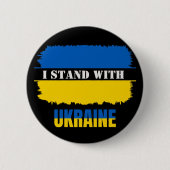 Ich stehe mit der ukrainischen Fahne einer gestört Button (Vorderseite)
