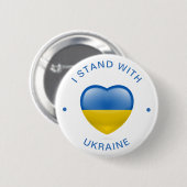 Ich stehe mit der ukrainischen Fahne Liebe Herz Button (Vorne & Hinten)
