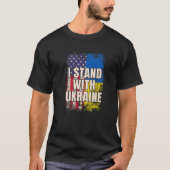 Ich stehe mit der ukrainischen Fahne T-Shirt (Vorderseite)
