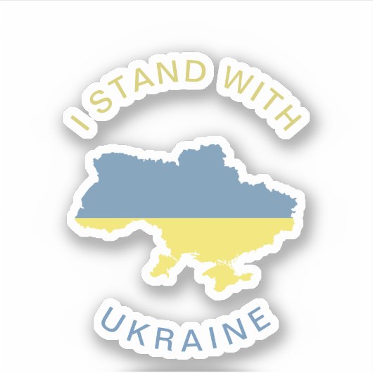 Ich stehe mit der ukrainischen Flag Map-Unterstütz Aufkleber (Vorderseite)