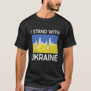 Ich stehe mit der ukrainischen Flagge Herzenslappe T-Shirt