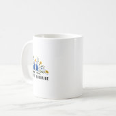 Ich stehe mit der ukrainischen Flagge Sonnenblumen Kaffeetasse (Vorderseite Links)