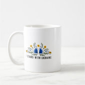 Ich stehe mit der ukrainischen Flagge Sonnenblumen Kaffeetasse (Links)