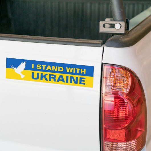 Ich stehe mit der ukrainischen Flagge Tauben Fried Autoaufkleber (Auf Lkw)