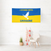 Ich stehe mit der ukrainischen Flagge Tauben Fried Banner (Insitu)