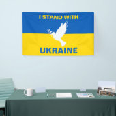 Ich stehe mit der ukrainischen Flagge Tauben Fried Banner (Messeveranstaltung)