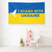 Ich stehe mit der ukrainischen Flagge Tauben Fried Banner (Insitu)
