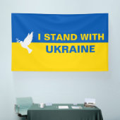 Ich stehe mit der ukrainischen Flagge Tauben Fried Banner (Messe)