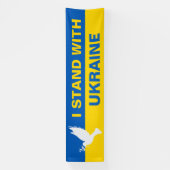 Ich stehe mit der ukrainischen Flagge Tauben Fried Banner (Vertikal)