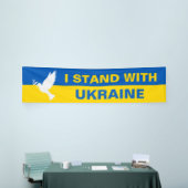 Ich stehe mit der ukrainischen Flagge Tauben Fried Banner (Messeveranstaltung)