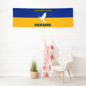 Ich stehe mit der ukrainischen Flagge Tauben Fried Banner (Insitu)