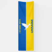 Ich stehe mit der ukrainischen Flagge Tauben Fried Banner (Vertikal)