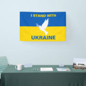Ich stehe mit der ukrainischen Flagge Tauben Fried Banner (Messe)