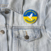 Ich stehe mit der ukrainischen Flagge Tauben Fried Button (Beispiel)