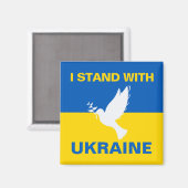 Ich stehe mit der ukrainischen Flagge Tauben Fried Magnet (Vorderseite/Rückseite)