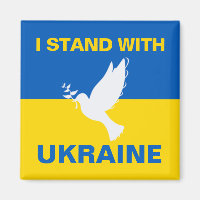 Ich stehe mit der ukrainischen Flagge Tauben Fried