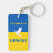 Ich stehe mit der ukrainischen Flagge Tauben Fried Schlüsselanhänger (Rückseite)