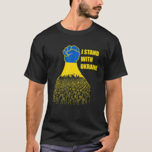 Ich stehe mit der ukrainischen Flagge Ukraine star T-Shirt