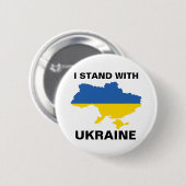 Ich stehe mit der ukrainischen Flagge und Kartensc Button (Vorne & Hinten)
