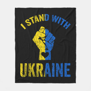Ich stehe mit der ukrainischen Flaggenunterstützun Fleecedecke