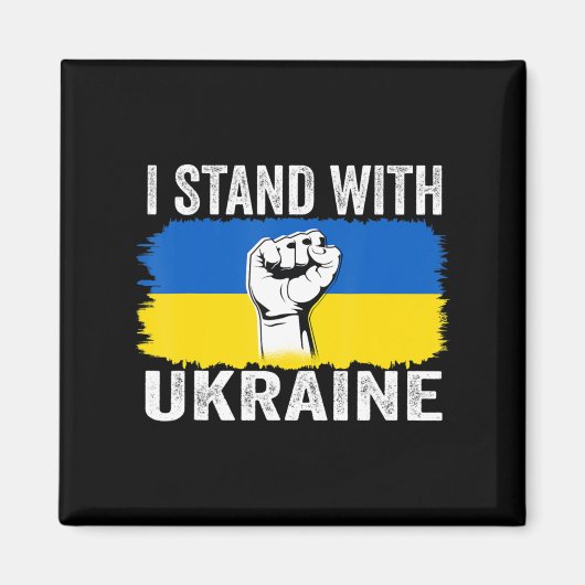 Ich stehe mit der ukrainischen Flaggenunterstützun Magnet (Vorne)