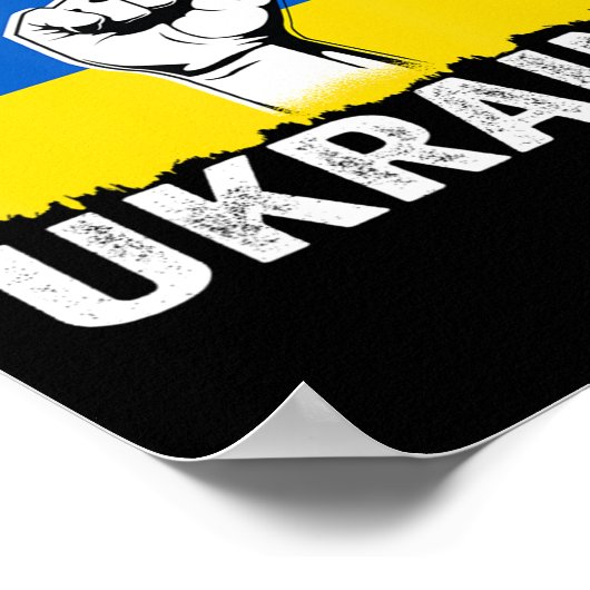 Ich stehe mit der ukrainischen Flaggenunterstützun Poster (Ecke)