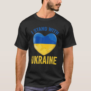 Ich stehe mit der ukrainischen Flaggenunterstützun T-Shirt