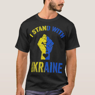 Ich stehe mit der ukrainischen Flaggenunterstützun T-Shirt
