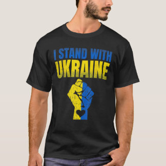 Ich stehe mit der ukrainischen Flaggenunterstützun T-Shirt