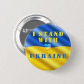 Ich stehe mit der ukrainischen Freiheit Frieden uk Button (Vorne & Hinten)