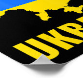 Ich stehe mit der ukrainischen Karte und ukrainisc Poster (Ecke)