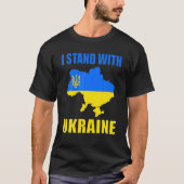 Ich stehe mit der ukrainischen Karte und ukrainisc T-Shirt (Vorderseite)
