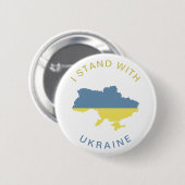 Ich stehe mit der ukrainischen Nationalflaggenkart Button (Vorne & Hinten)