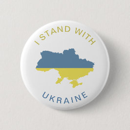Ich stehe mit der ukrainischen Nationalflaggenkart Button