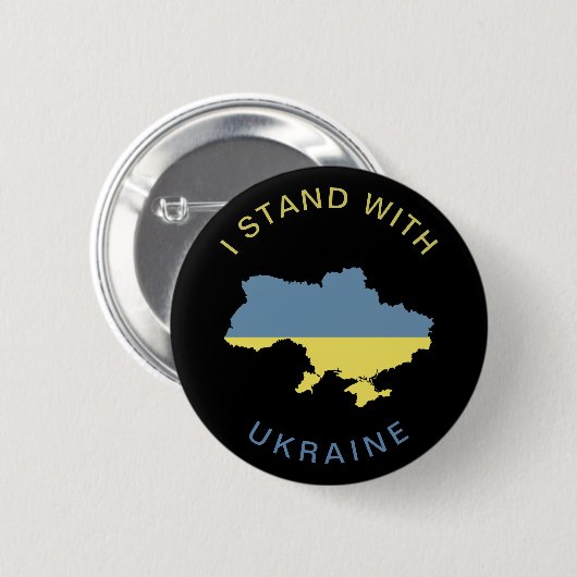 Ich stehe mit der ukrainischen Nationalflaggenkart Button (Vorne & Hinten)